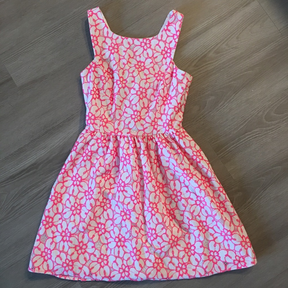 Lilly Pulitzer Sandrine Fiesta Pink Lace Dress 2